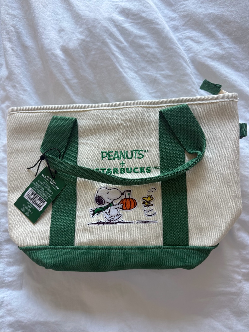 Starbucks Peanuts Canvas Tote Bag Snoopy